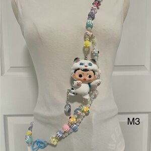 Handmade Crossbody Phone Strap with Figure Toy adjustable for Phone Lanyard,Bag